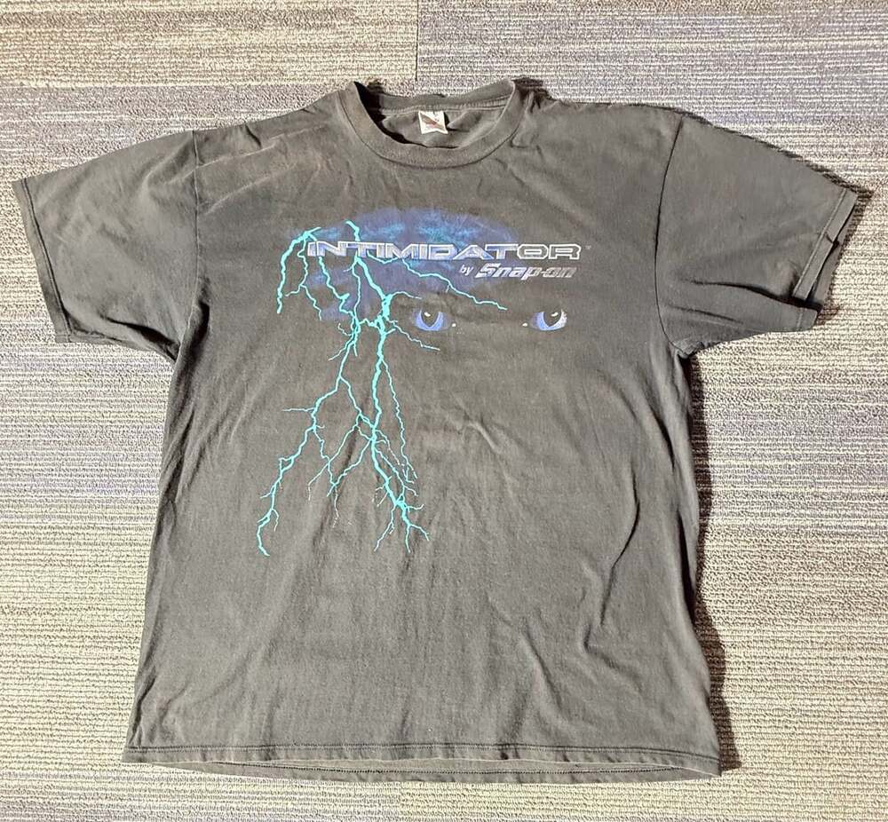 Jerzees Intimidator by Snap-on T-Shirt Size 2X Black Lightning Graphic